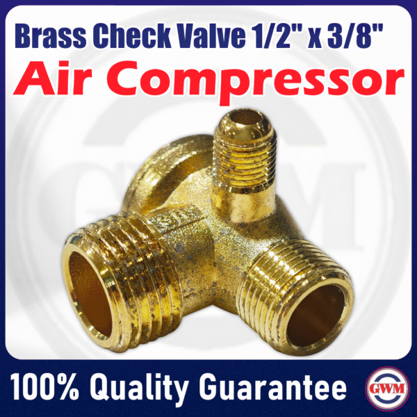 Air Compressor Brass Check Valve 1/2" x 3/8"