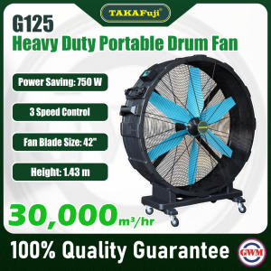 (Induction) Heavy Duty Portable Drum Fan | 42" | 30,000m3/hr | 750W | G125 | TAKAFuji